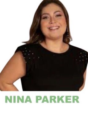 3X Nina Parker Black Cotton Top with Extended Padded Shoulder and Embellishments